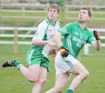 Action from the senior division three match against Naomh Mhuire.