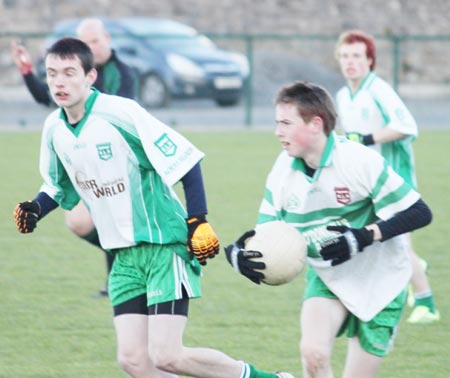 Action from the under 16 league clash between Aodh Ruadh and Naomh Mhuire.