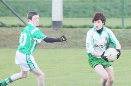 Action from the under 16 league clash between Aodh Ruadh and Naomh Mhuire.