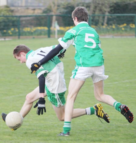 Action from the under 16 league clash between Aodh Ruadh and Naomh Mhuire.