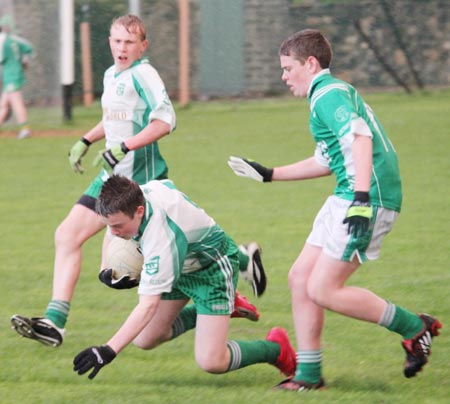 Action from the under 16 league clash between Aodh Ruadh and Naomh Mhuire.