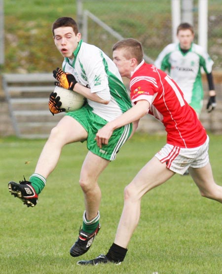 Action from the under 18 league clash between Aodh Ruadh and Dungloe.