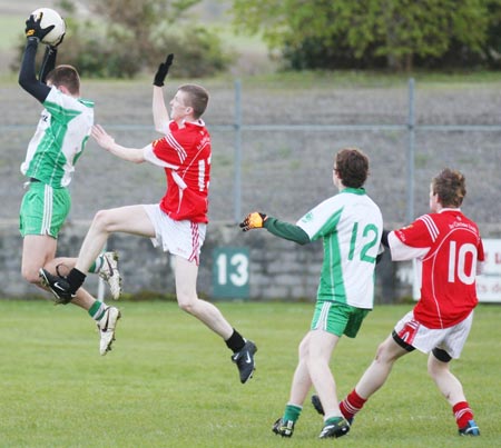 Action from the under 18 league clash between Aodh Ruadh and Dungloe.