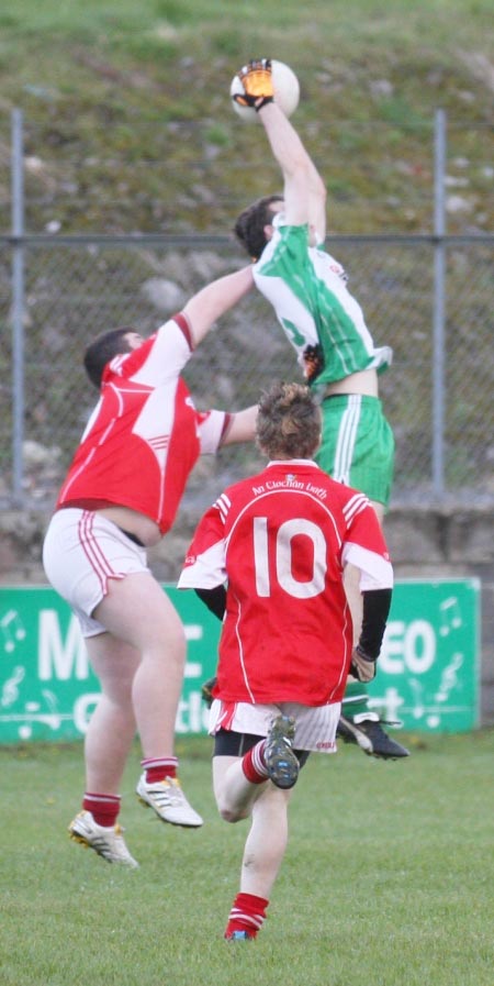 Action from the under 18 league clash between Aodh Ruadh and Dungloe.