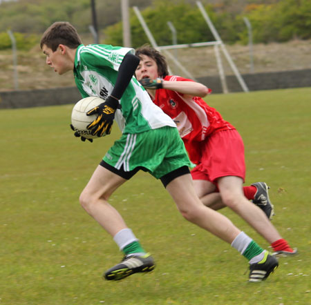 Action from the Southern Minor League final between Aodh Ruadh and Killybegs.