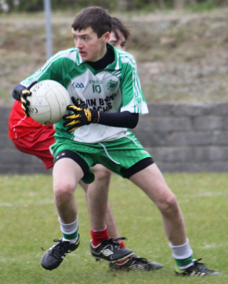 Action from the Southern Minor League final between Aodh Ruadh and Killybegs.