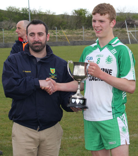 Action from the Southern Minor League final between Aodh Ruadh and Killybegs.