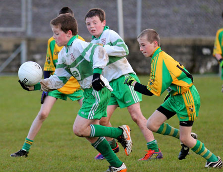 Action from the under 12 league game between Aodh Ruadh and Ardara.