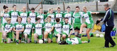 Action from the ladies league clash between Aodh Ruadh and MacCumhaills in Pirc Aoidh Ruaidh.