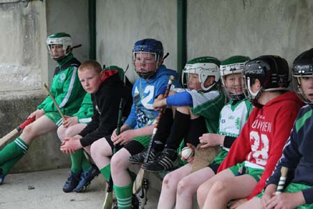 Action from the under 14 hurling game between Aodh Ruadh and Saint Eunan's.