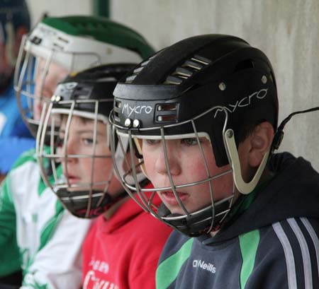 Action from the under 14 hurling game between Aodh Ruadh and Saint Eunan's.