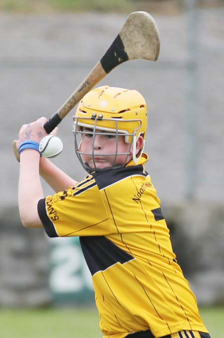 Action from the under 14 hurling game between Aodh Ruadh and Saint Eunan's.