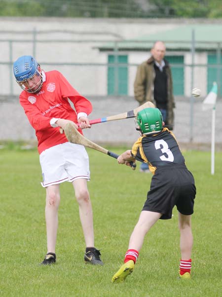 Action from the under 14 hurling blitz at Father Tierney Park.