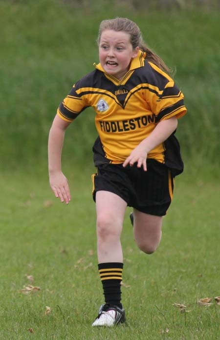 Action from the under 12 girls challenge between Aodh Ruadh and Erne Gaels in Pirc Aoidh Ruaidh.