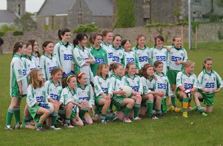 Action from the under 12 girls challenge between Aodh Ruadh and Erne Gaels in Pirc Aoidh Ruaidh.