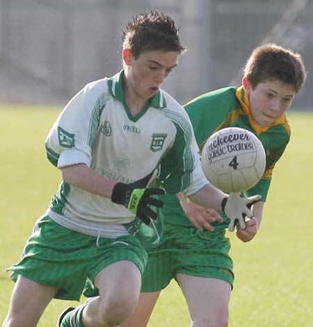 Action from the under 12 league game between Aodh Ruadh and Ardara.