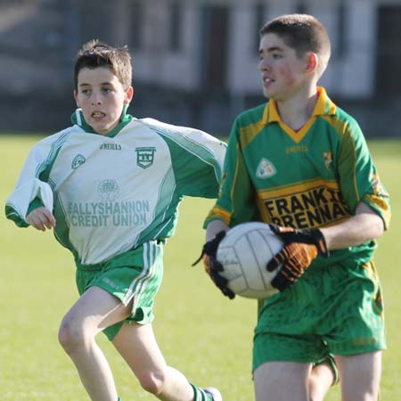 Action from the under 12 league game between Aodh Ruadh and Ardara.