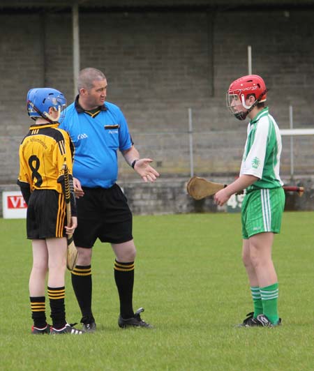 Action from the under 14 hurling game between Aodh Ruadh and Saint Eunan's.