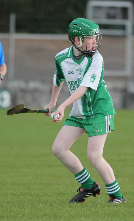 Action from the under 14 hurling game between Aodh Ruadh and Saint Eunan's.