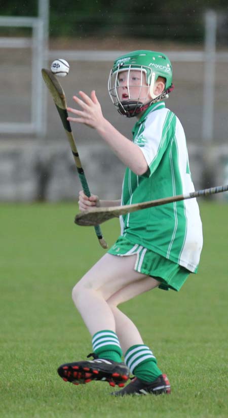 Action from the under 14 hurling game between Aodh Ruadh and Saint Eunan's.