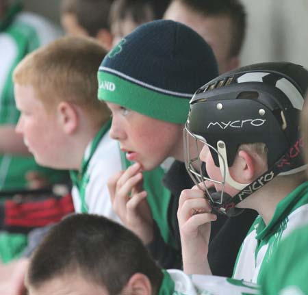 Action from the under 14 hurling game between Aodh Ruadh and Saint Eunan's.