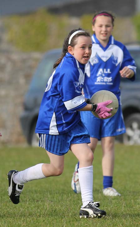 Action from the under 10 girls Willie Rogers tournament in Pirc Aoidh Ruaidh.