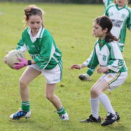 Action from the under 10 girls Willie Rogers tournament in Pirc Aoidh Ruaidh.