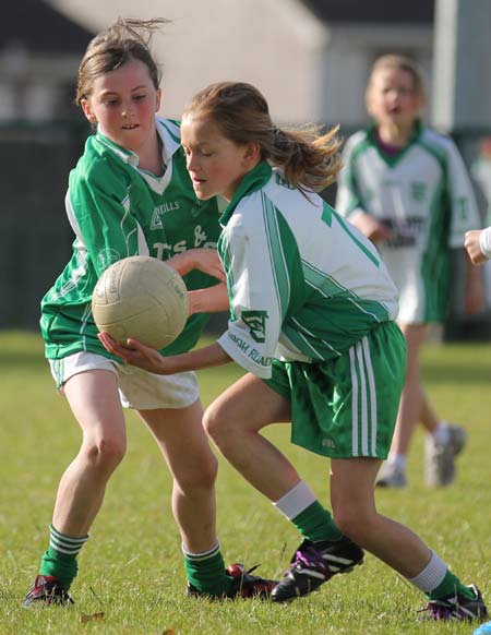 Action from the under 10 girls Willie Rogers tournament in Pirc Aoidh Ruaidh.