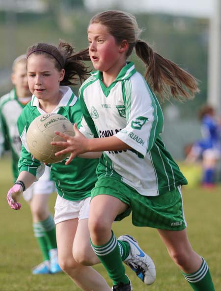 Action from the under 10 girls Willie Rogers tournament in Pirc Aoidh Ruaidh.