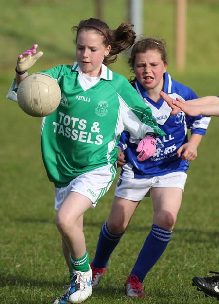 Action from the under 10 girls Willie Rogers tournament in Pirc Aoidh Ruaidh.