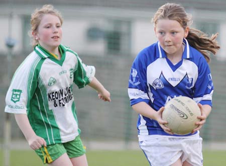 Action from the under 10 girls Willie Rogers tournament in Pirc Aoidh Ruaidh.