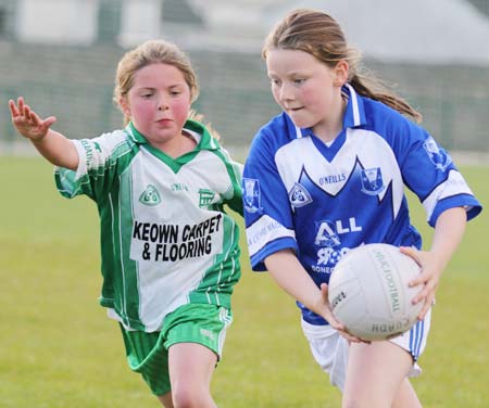 Action from the under 10 girls Willie Rogers tournament in Pirc Aoidh Ruaidh.