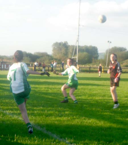 Action from the 2011 ladies under 14 B championship final between Aodh Ruadh and Urris.