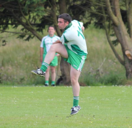Action from the intermediate reserve championship match against Fanad Gaels.