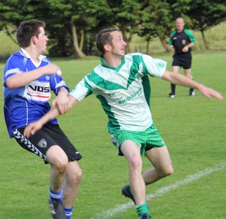 Action from the intermediate reserve championship match against Fanad Gaels.