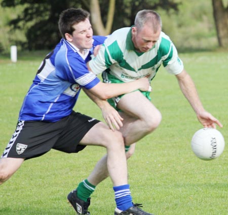 Action from the intermediate reserve championship match against Fanad Gaels.