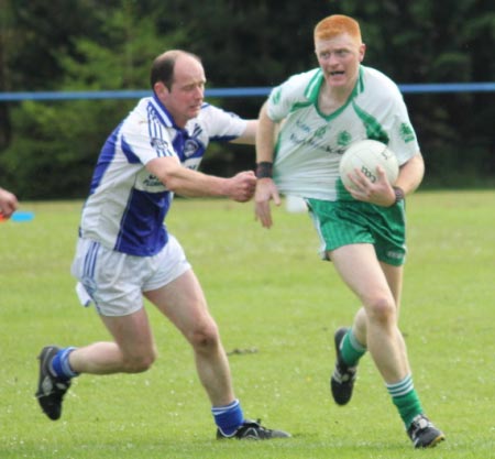 Action from the intermediate championship match against Fanad Gaels.