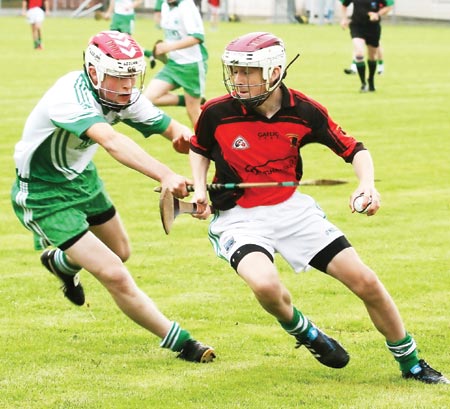 Action from the under 16 hurling game between Aodh Ruadh and Lisbellaw