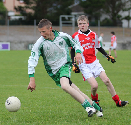 Action from the under 14 match against Dungloe.