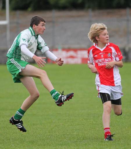 Action from the under 14 match against Dungloe.