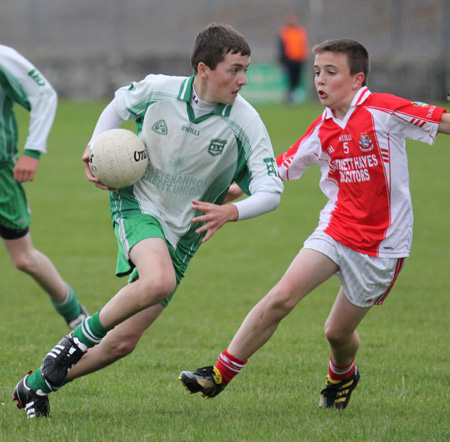 Action from the under 14 match against Dungloe.