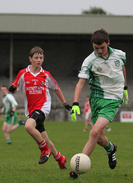 Action from the under 14 match against Dungloe.