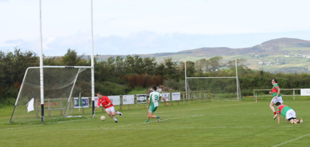 Action from the division 3 reserve league match against Carndonagh.
