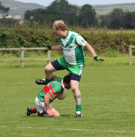 Action from the division 3 reserve league match against Carndonagh.