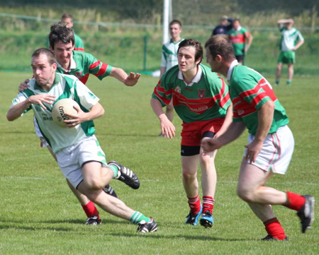 Action from the division 3 reserve league match against Carndonagh.