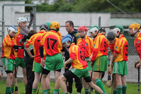 Action from the under 16 hurling league game between Aodh Ruadh and MacCumhaill's.