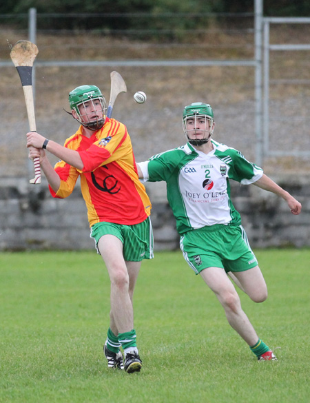 Action from the under 16 hurling league game between Aodh Ruadh and MacCumhaill's.