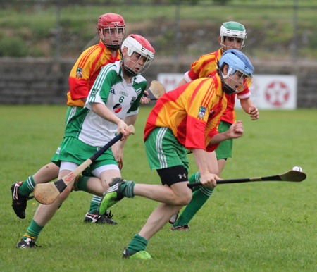 Action from the under 16 hurling league game between Aodh Ruadh and MacCumhaill's.