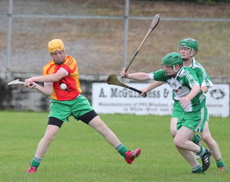 Action from the under 16 hurling league game between Aodh Ruadh and MacCumhaill's.