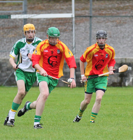 Action from the under 16 hurling league game between Aodh Ruadh and MacCumhaill's.